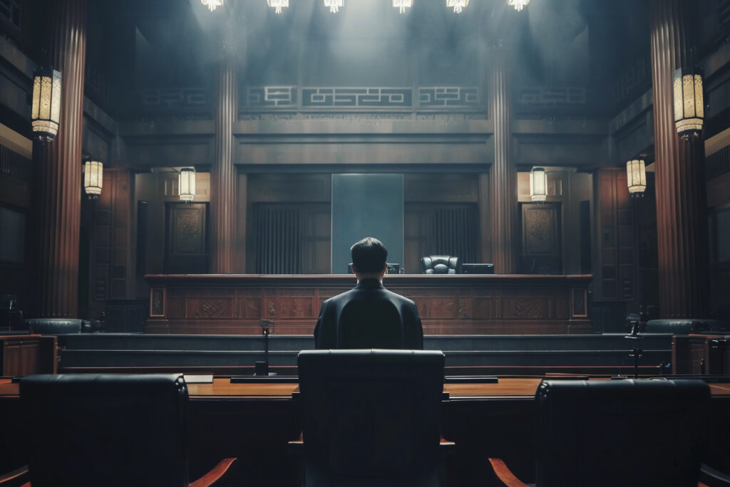 back view lawyer working